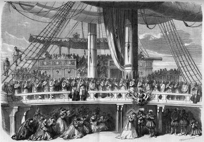 Voorstelling van een opera: decor van de 3e akte van 