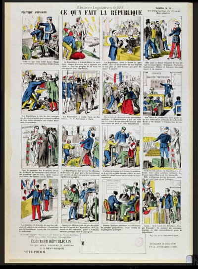 Republikeinse propaganda ter ondersteuning van de oprichting van de Derde Republiek, c.1881 door French School