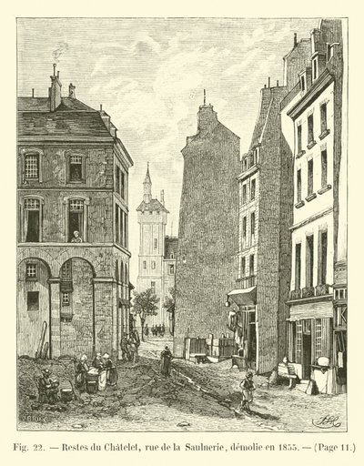 Resten van het Chatelet, rue de la Saulnerie, gesloopt in 1855 door French School