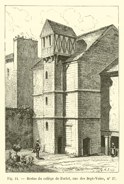 Resten van het college van Fortet, rue des Sept-Voies, nr 27 door French School