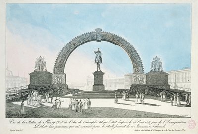 Herstel van het Standbeeld van Hendrik IV op Pont Neuf, Parijs, 25 augustus 1818 door French School