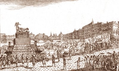 Terugkeer van de as van Voltaire (Francois Marie Arouet genaamd Voltaire) door French School