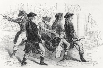 Opstand in Rennes, gewonde heer, illustratie uit Bretagne et Vendée, Histoire de la Révolution dans l