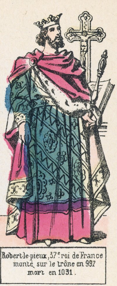 Robert de Vrome, 37e koning van Frankrijk, besteeg de troon in 997, stierf in 1031 door French School