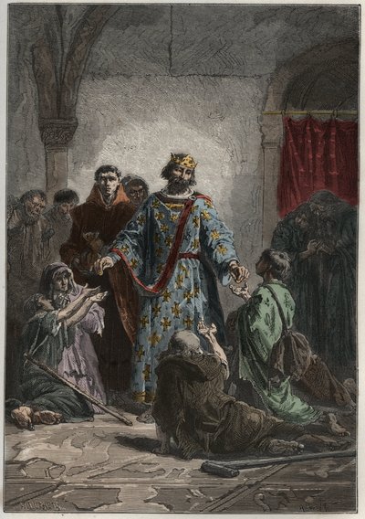 Robert II de Vrome, capetiaanse koning van Frankrijk - gravure uit 