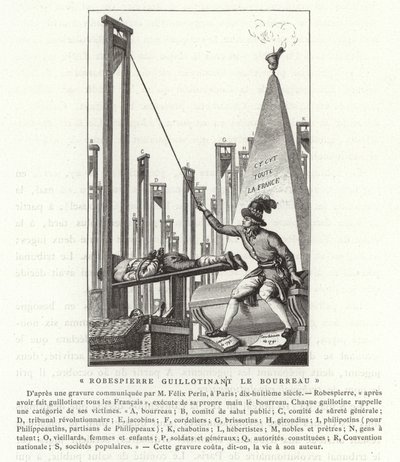 Robespierre guillotineert de beul, Franse Revolutie door French School