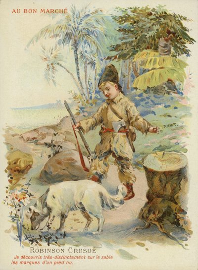 Robinson Crusoe met hond door French School