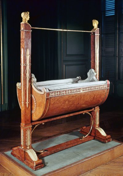 Schommelwieg van de koning van Rome, uit Saint-Cloud, 1811-15 (iep) door French School