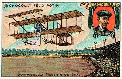 Roger Sommer vliegt op de Spa Aviation Meeting, België door French School