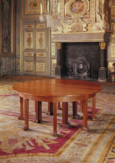 Ronde tafel in de stijl van de Directoire periode, 1795-99 door French School
