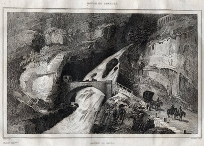 Route du Simplon - Gravure uit 