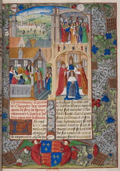 Kroning van Karel VII, scènes uit de 