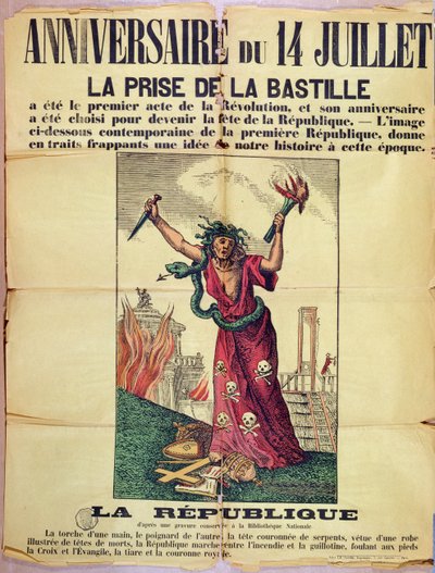 Royalistische en katholieke poster die de viering van de Quatorze Juillet afwijst, 1880 door French School