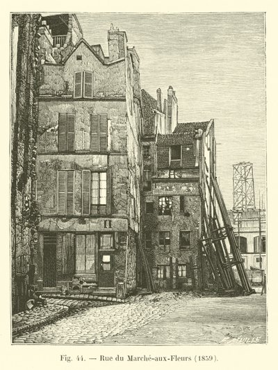 Rue du Marche-aux-Fleurs, 1859 door French School