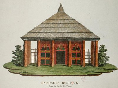 Rustiek huis in de Jardin des Plantes, Parijs door French School