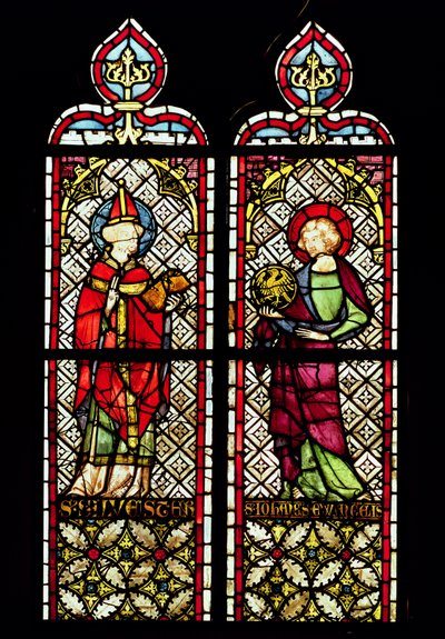 SS. Sylvester en Johannes de Evangelist, uit de Collegiale kerk van Onze-Lieve-Vrouw van de Tenhemelopneming in Romont, ca. 1330 door French School
