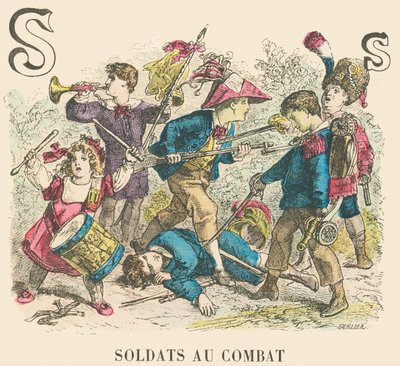 S: Soldaten in gevecht door French School