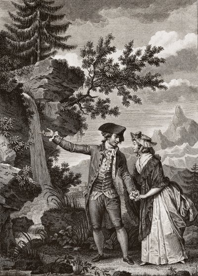 Saint Preux en Julie gravure van 1793 voor 
