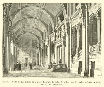 Zaal van de verloren stappen van de nieuwe ingang van het Paleis van Justitie, Harlaystraat, voltooid in 1868, door M. Duc, architect door French School