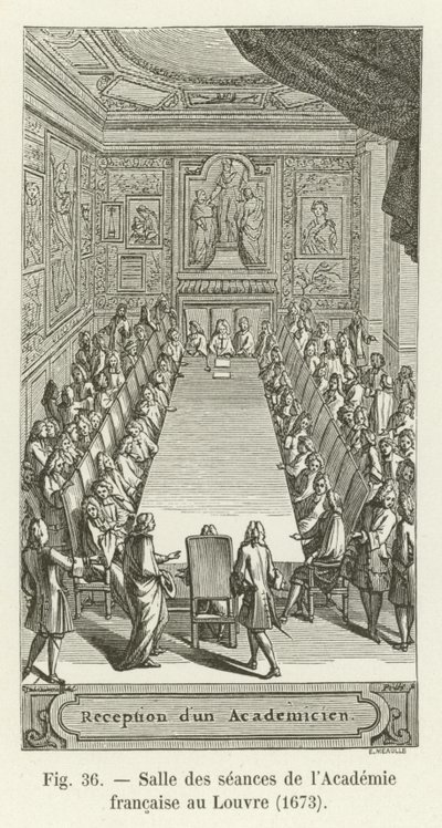 Vergaderzaal van de Franse Academie in het Louvre, 1673 door French School