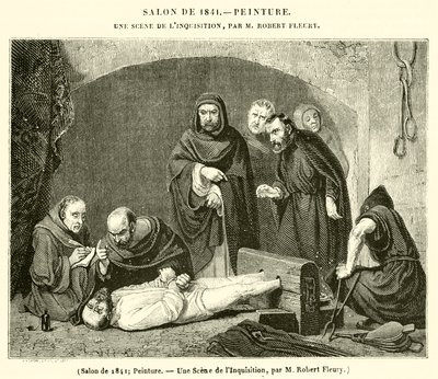 Salon van 1841, Een scène van de Inquisitie (gravure) door French School