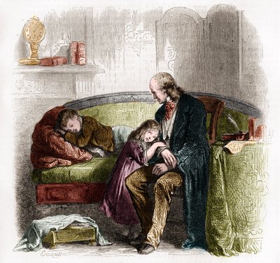 Samuel Hahnemann (1755 - 1843), ontdekker van homeopathie. gravure naar de tekening van Pauquet. door French School