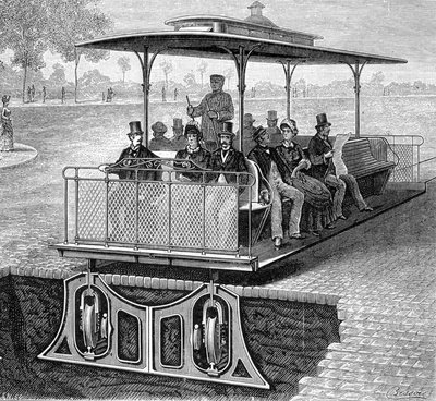 San Francisco kabeltram met onzichtbare wielen - in 