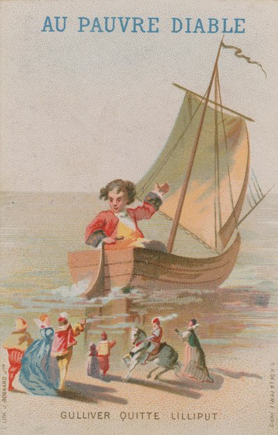 Scène uit Gullivers Reizen door French School