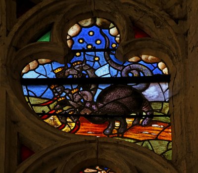 Scène uit de Apocalyps: Het beest met zeven koppen door French School