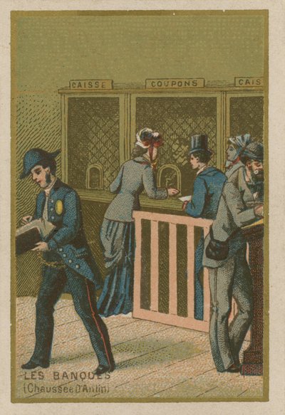 Scène in een bank door French School