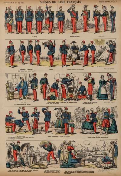 Scènes uit een Frans legerkamp door French School