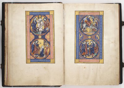Scènes uit het leven van Christus, illustratie uit de Lewis Psalter, ca. 1225-50 door French School