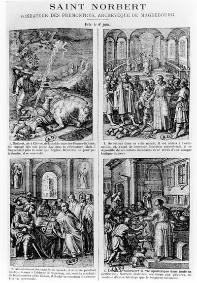 Scènes uit het leven van Sint Norbert, stichter van de Premonstratenzer orde van reguliere kanunniken door French School