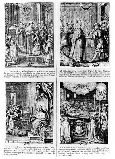 Scènes uit het leven van Sint Norbert, stichter van de Premonstratenzer orde van reguliere kanunniken door French School