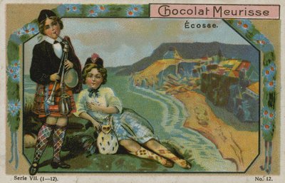 Schotland, handelskaart voor Chocolat Meurisse door French School