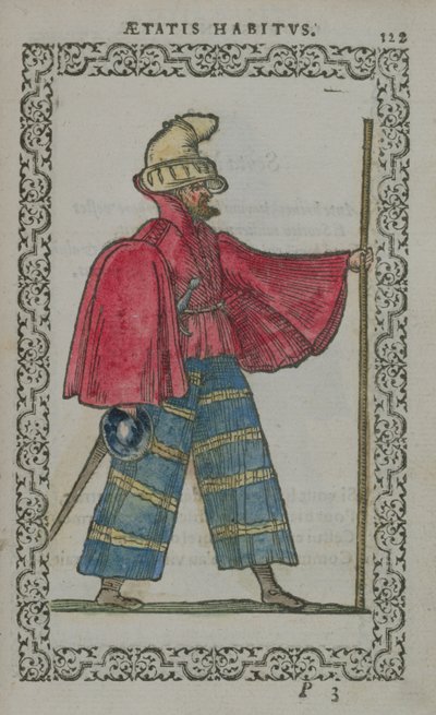 Schotse man in traditionele kleding, uit Costumes du Monde, gepubliceerd in Antwerpen, 1572 door French School