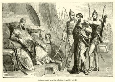 Sedekia voor de koning van Babylon door French School