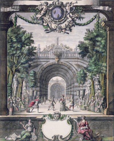 Decorontwerp voor een onbekend ballet, uit een collectie getiteld Menus Plaisirs du Roi door French School