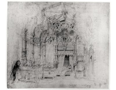 Decorontwerp voor de eerste productie van Angelo, tyran de Padoue door Victor Hugo (1802-85), 1835 door French School