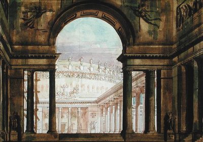 Decorontwerp geïnspireerd door de oudheid, ca. 1800 door French School