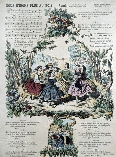 Bladmuziek voor het populaire lied "Nus n