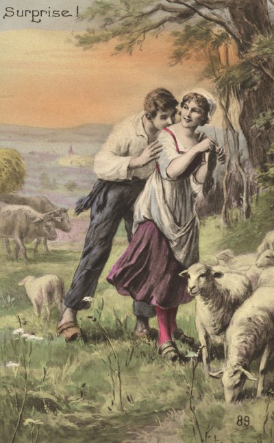 Herder en Herderin door French School