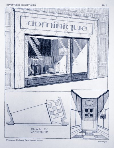 Winkelpui, plaat 2, illustratie uit Devantures de Boutiques door Louis-Pierre Sezille, Parijs, 1927 door French School