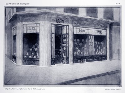 Winkelpui, plaat 4, illustratie uit Devantures de Boutiques door Louis-Pierre Sezille, Parijs, 1927 door French School