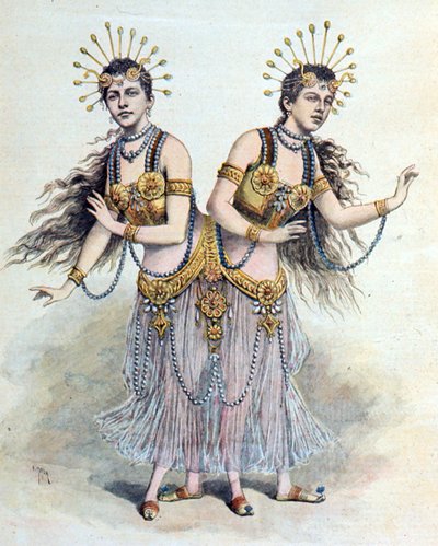Siamese tweelingen, Rosa - Josepha Blazek Uit "Le Petit Journal", Parijs, 8 april 1891 (gravure) door French School
