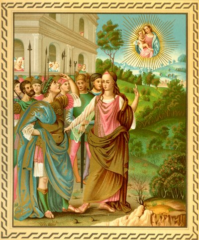 Sibyl van Tiburtis kondigt Augustus de komst van Jezus Christus aan door French School