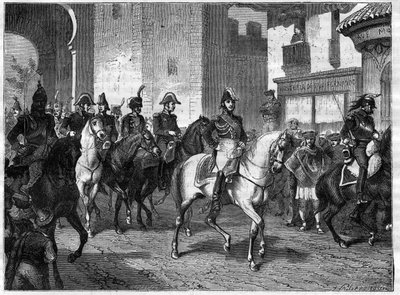 Belegering en verovering van Valencia door het Franse leger onder bevel van de Maarschalk van het Rijk Graaf Suchet op 9 juli 1812 - Ingang van maarschalk Louis Gabriel Suchet in Valencia in 1812 - in 