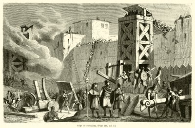 Belegering van Jeruzalem (gravure) door French School
