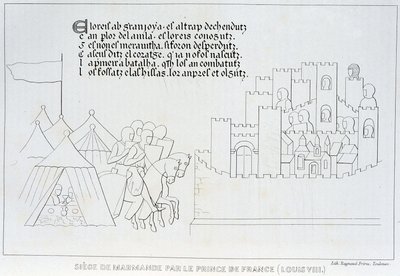 Belegering van Marmande door Lodewijk VIII door French School