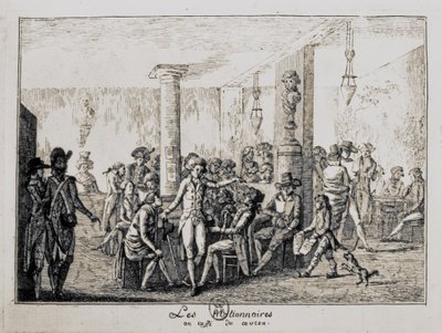 Sieyes en Les Nationnaires in het café du caveau in Parijs, augustus 1789 door French School